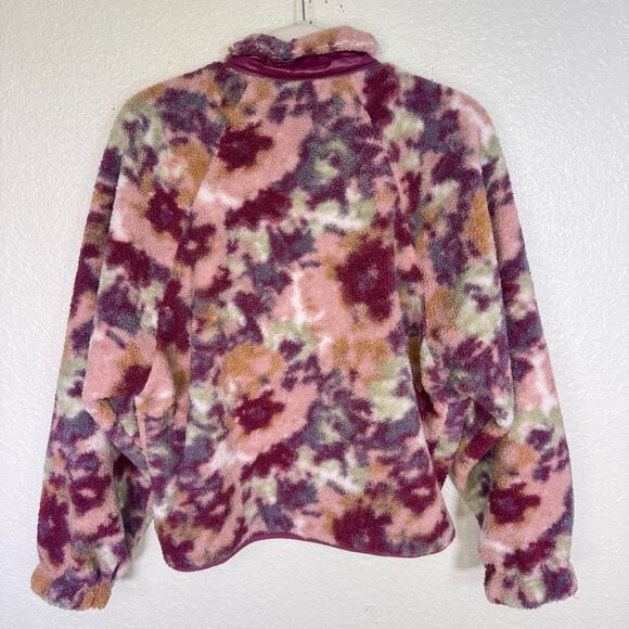 Johnny Was CALME Jacket Women XS Fleece Bomber Watercolor Floral Boho Coat NEW - Picture 2 of 13